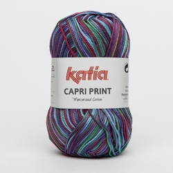Haakkatoen Capri Print blauw paars 59